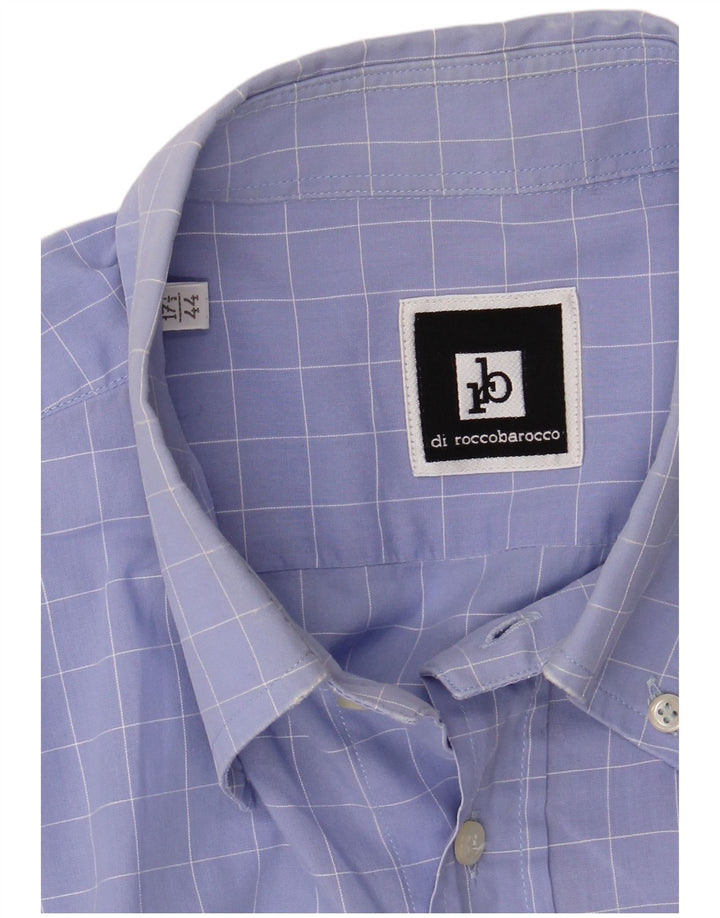 Roccobarocco Chemise Homme Taille 44 17 1/2 XL Bleu Check