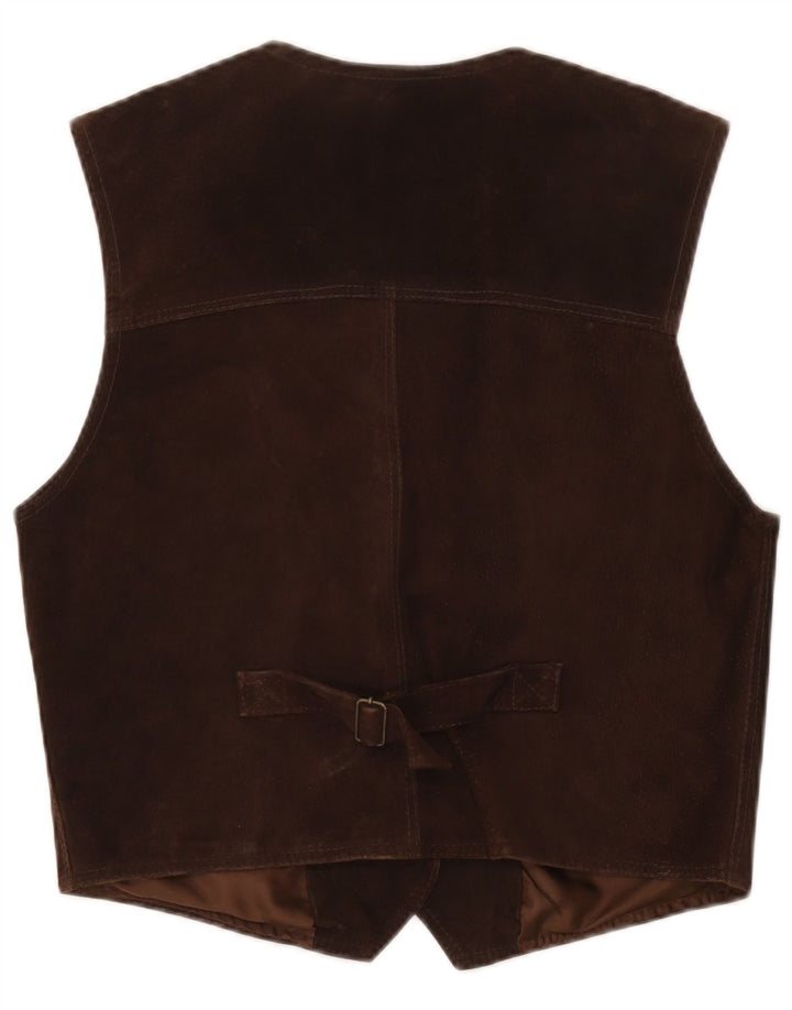 gilet en daim femme vintage IT 48 XL Marron