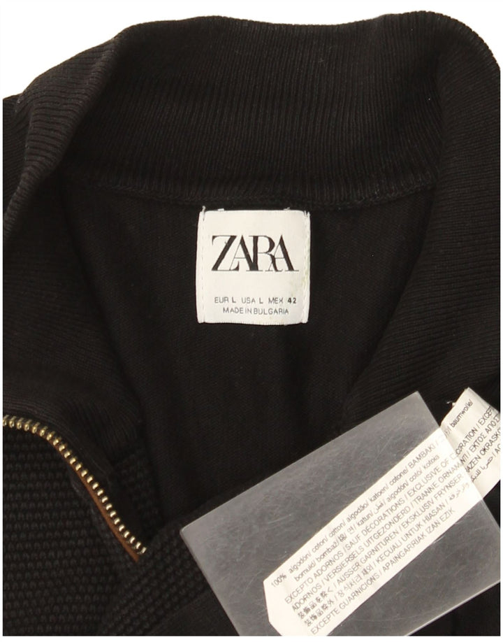 Zara Cardigan Homme Pull Large Noir Coton