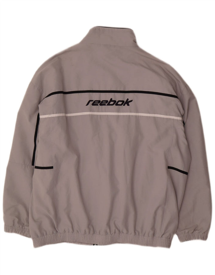 Reebok Veste de Survêtement Graphique Homme Large Gris Colorblock Polyester
