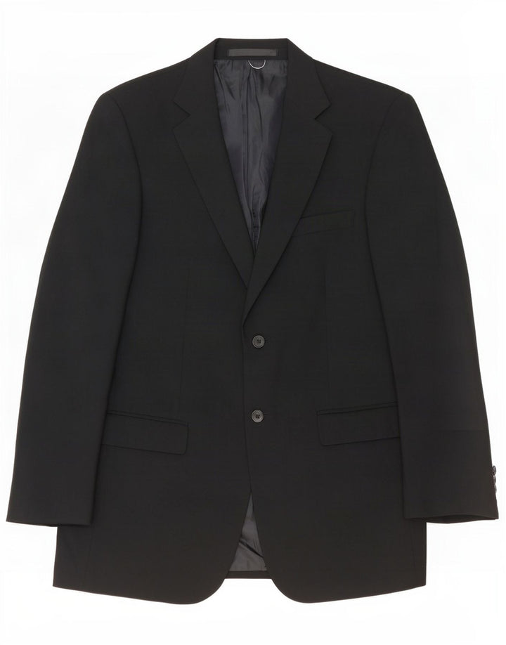 Marks & Spencer Veste blazer à 2 boutons pour homme UK 40 Noir moyen Polyester