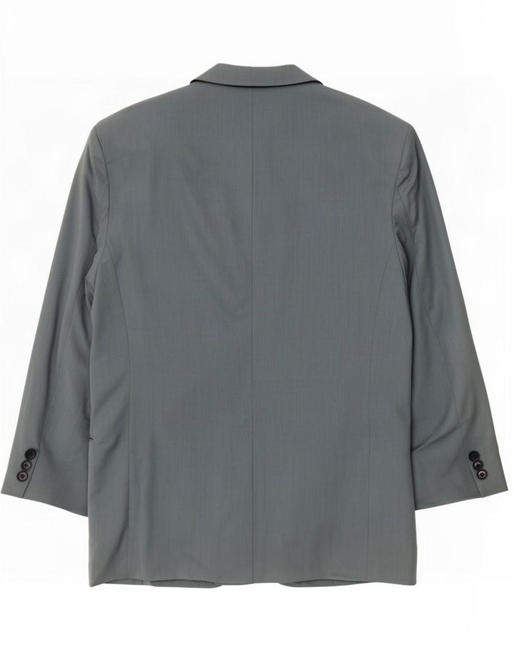Biagiotti Veste Blazer 2 Boutons Homme IT 50 Large Gris Laine