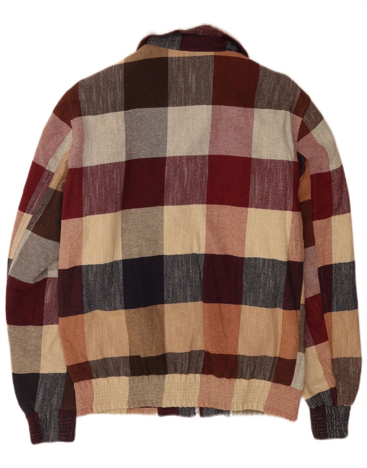 Zara Mens Bomber Jacket UK 38 Medium Multicolore Check Cotton