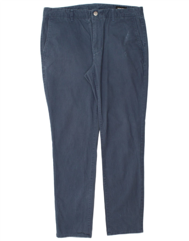 BONOBOS Pantalon Chino Slim Homme W35 L30 Bleu Coton