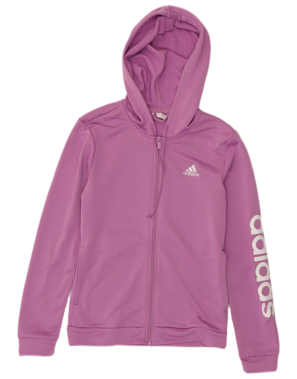 Adidas Pull à capuche zippé graphique pour femme UK 8/10 Petit Violet Polyester
