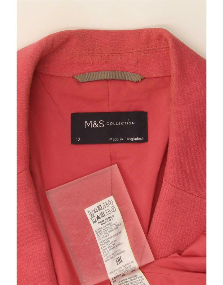 Marks & Spencer Veste blazer à 1 bouton pour femme UK 12 Rose moyen Polyester