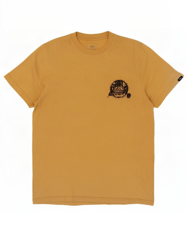 Vans T-shirt graphique ajusté sur mesure pour hommes, petit coton jaune
