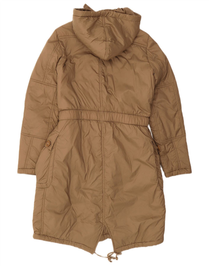 Replay Veste Parka À Capuche Oversize Femme UK 10 Petit Marron Polyamide