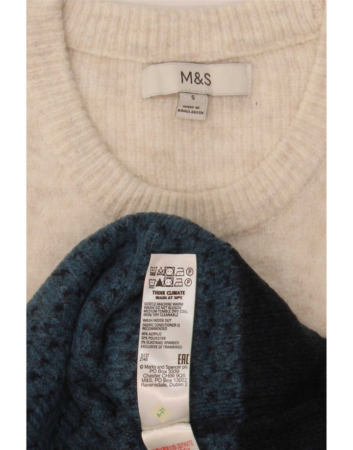Marks & Spencer Pull à col rond pour homme Small Bleu marine Colourblock