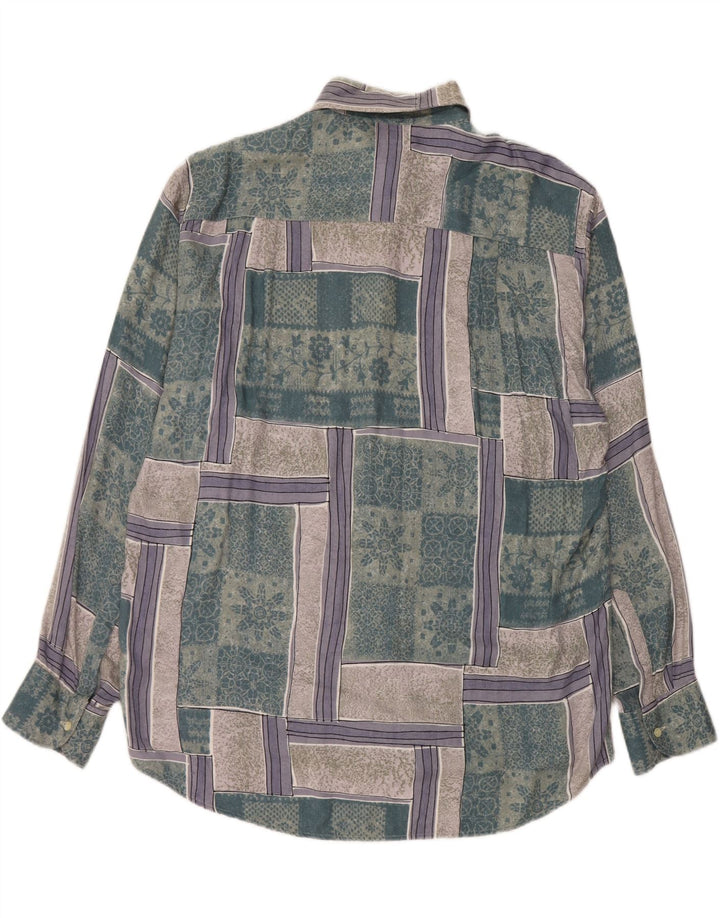 Fitzroy Chemise Homme Large Vert Patchwork Viscose