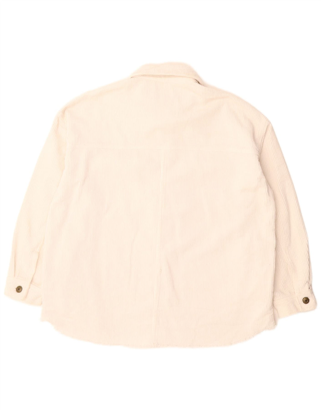 Zara Veste surdimensionnée en velours côtelé pour femme UK 10 Petit coton blanc