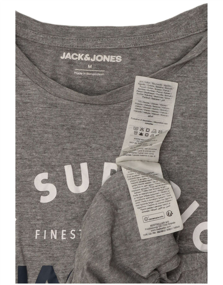 Jack & Jones T-Shirt Graphique Homme Gris Moyen Moucheté Coton