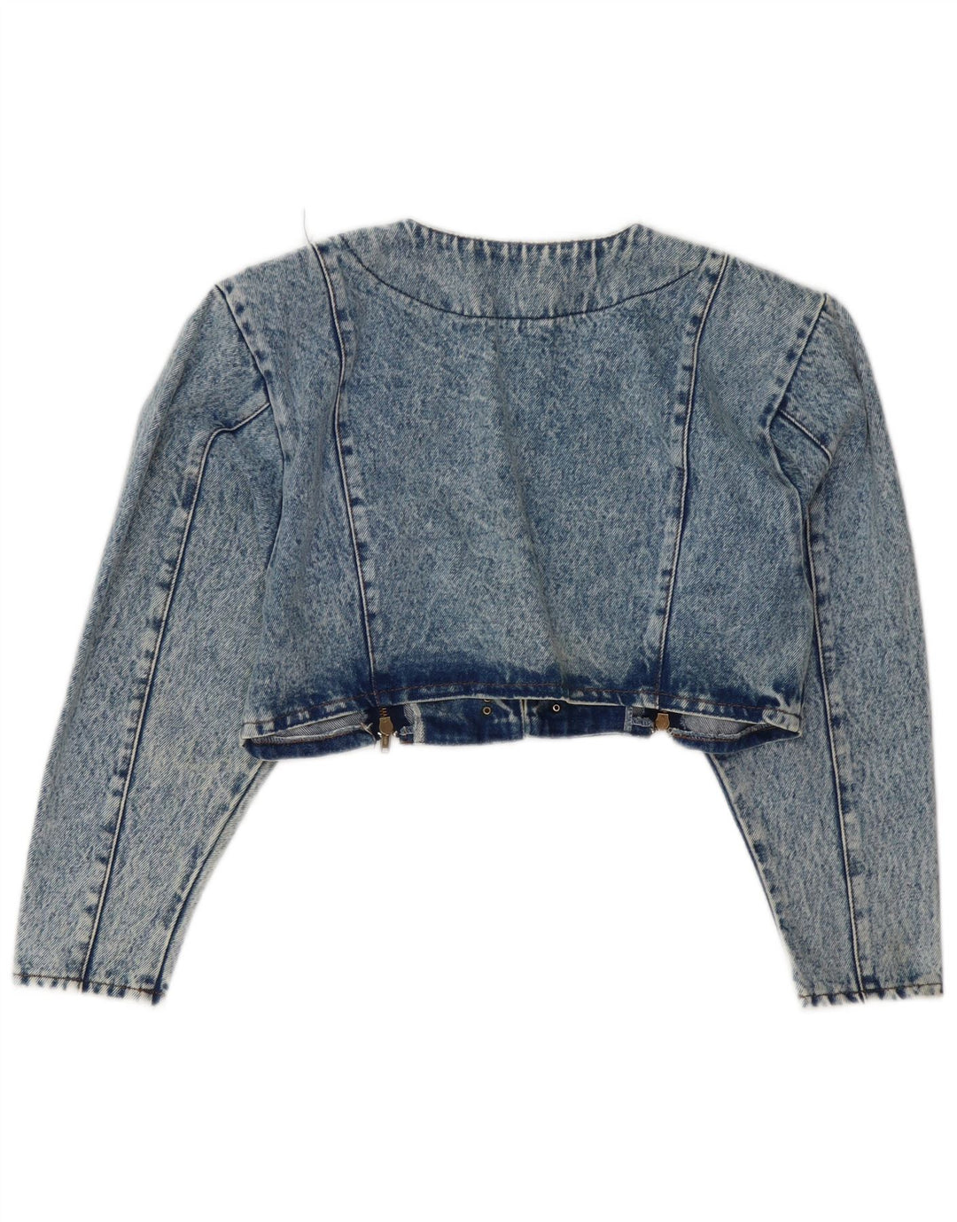 VINTAGE Womens Denim Bolero Jacket UK 12 Medium Blue
