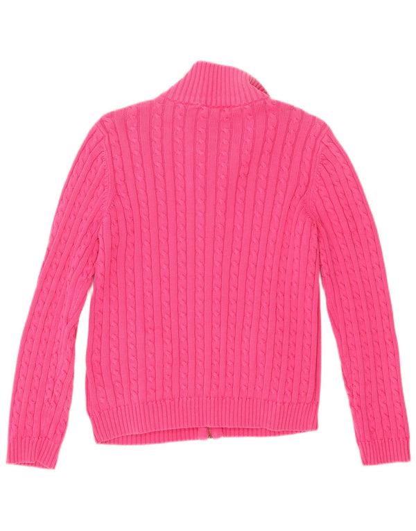 Ralph Lauren Pull Cardigan Femme UK 8 Petit Rose