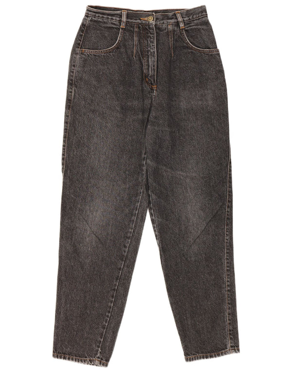 vintage Femme High Rise Tapered Jeans UK 14 Moyen W26 L29 Coton Gris