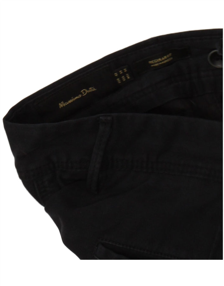 MASSIMO DUTTI Pantalon Chino Coupe Regular Homme EU 44 Large W34 L31 Noir
