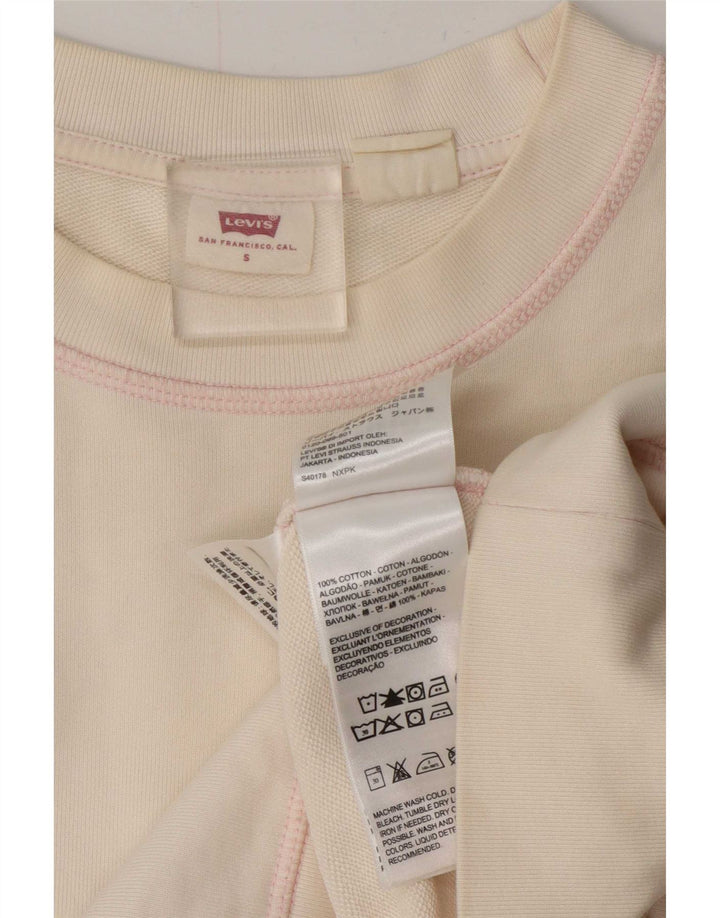 Levi's Sweat Oversize Femme UK 10 Petit Blanc Cassé Coton