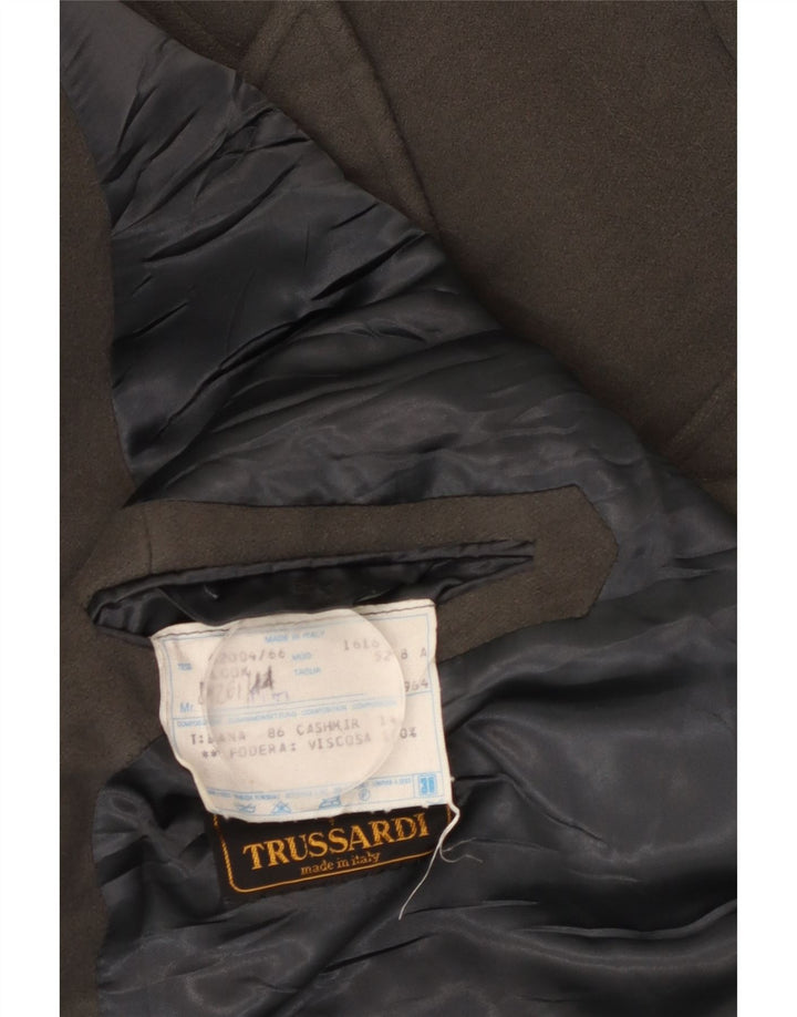 Trussardi Manteau Croisé IT 52 XL Kaki Laine Homme