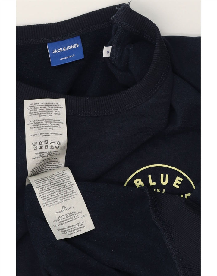 JACK & JONES Sweat-Shirt Homme Petit Bleu Marine Coton