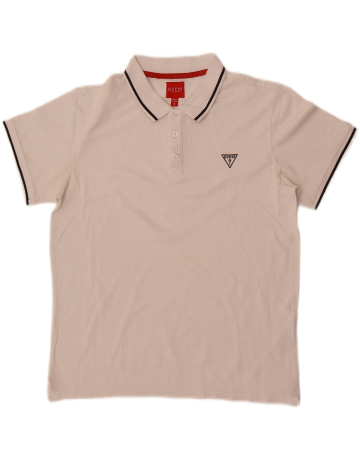Guess Polo Homme Blanc Moyen Coton