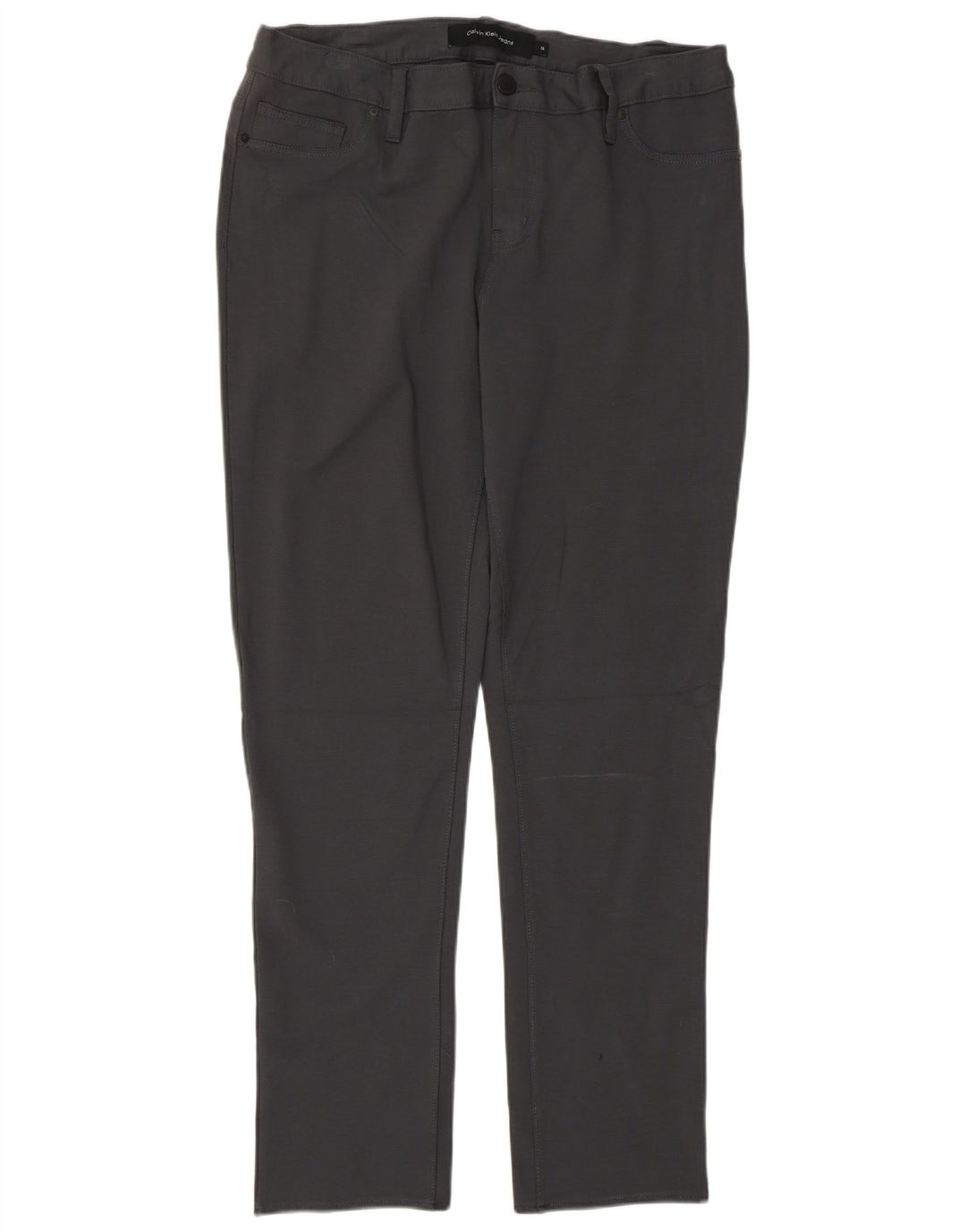 CALVIN KLEIN Pantalon décontracté slim pour femme US 14 XL W34 L32 Gris Viscose