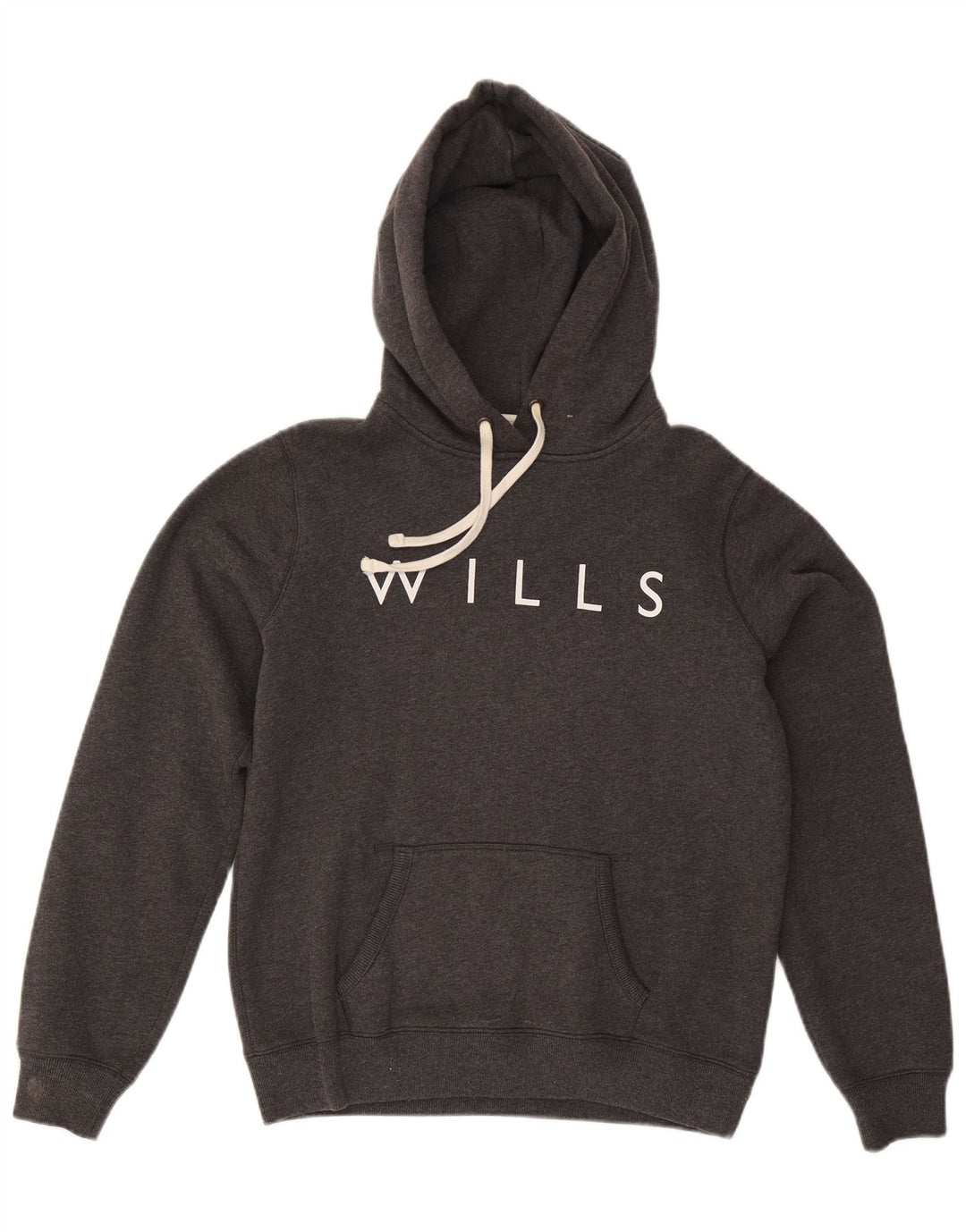 JACK WILLS Pull à capuche graphique pour femme UK 14 Grand coton gris