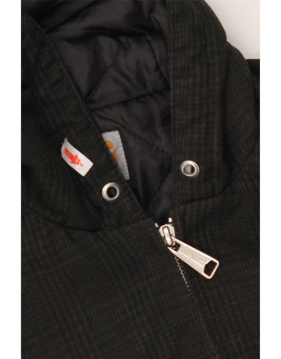 Carhartt Veste bomber à capuche pour femme UK 6 XS Noir à carreaux Polyester