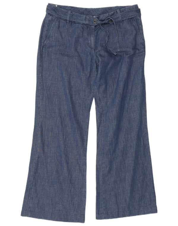 Murphy & Nye Pantalon Chino Large Femme W36 L32 Bleu Coton