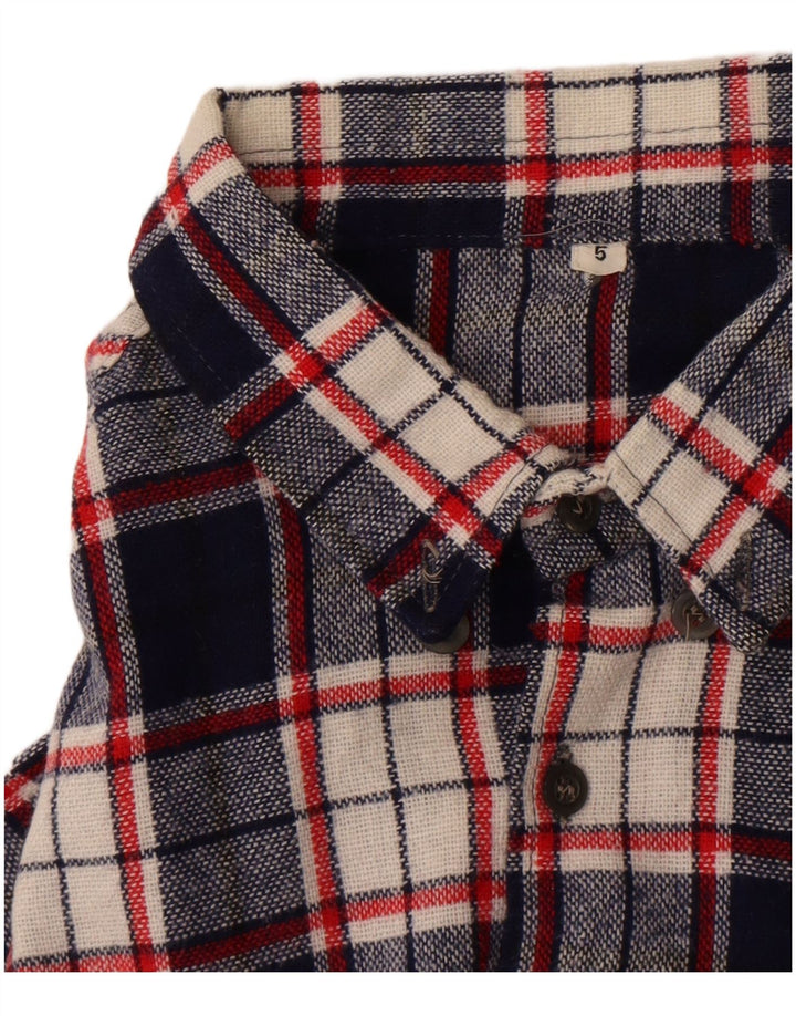 Chemise en flanelle à carreaux Vintage pour hommes, bleu marine moyen