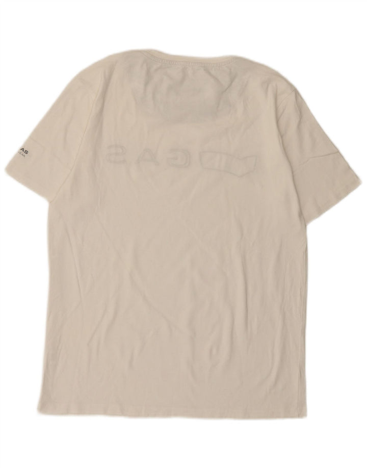 Gas T-Shirt Graphique Homme Grand Blanc Coton