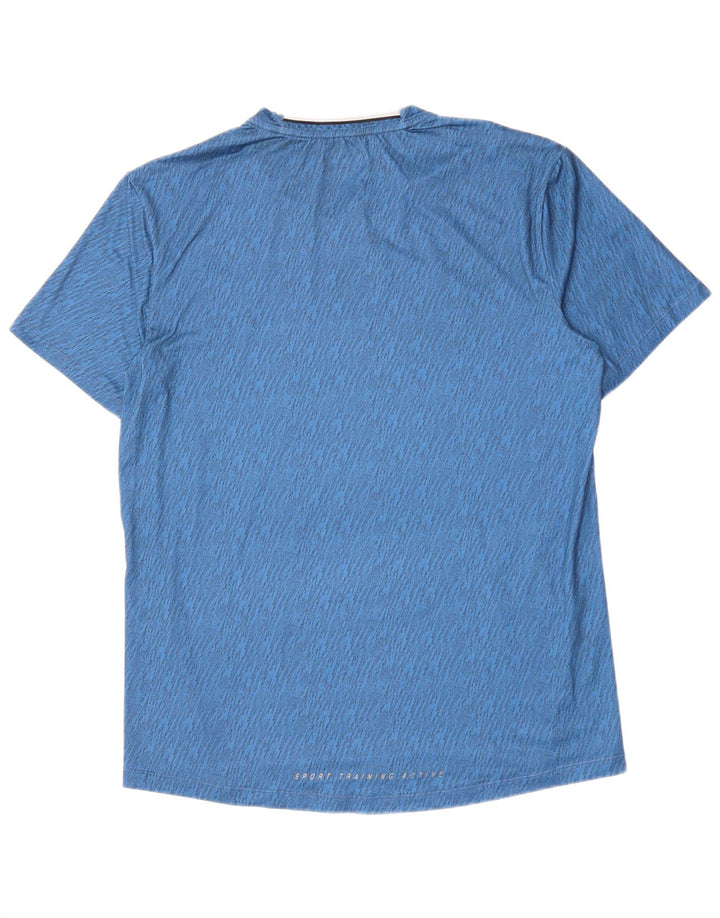 Lotto T-Shirt Homme Top XL Bleu Pied-de-Poule