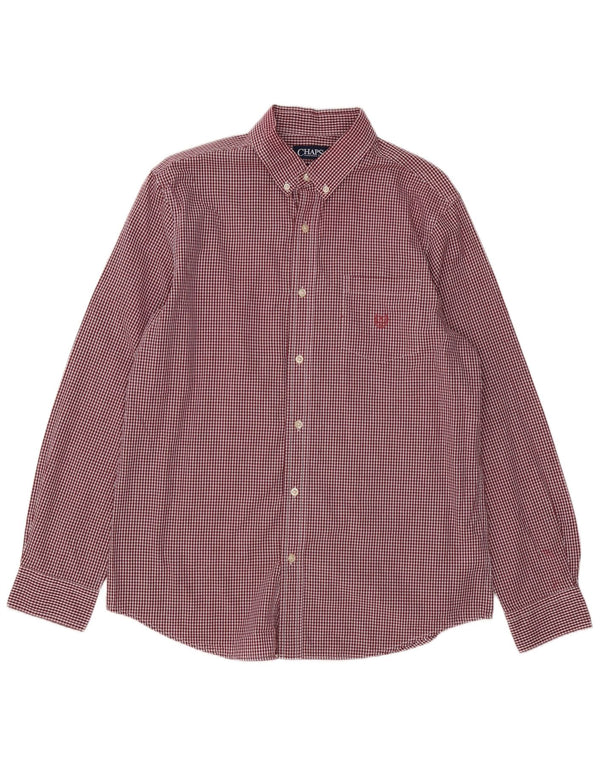 Chaps Chemise sur mesure pour hommes Grand coton vichy rouge