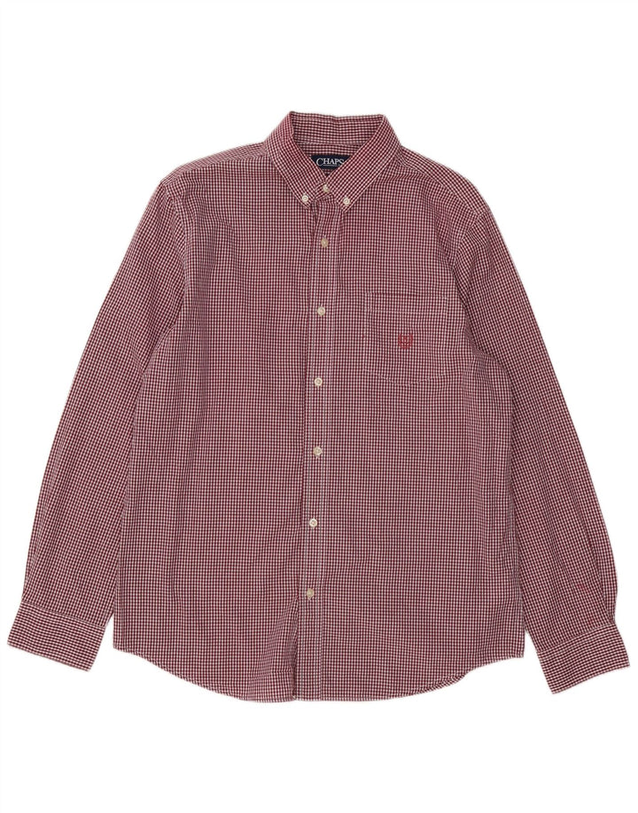 Chaps Chemise sur mesure pour hommes Grand coton vichy rouge