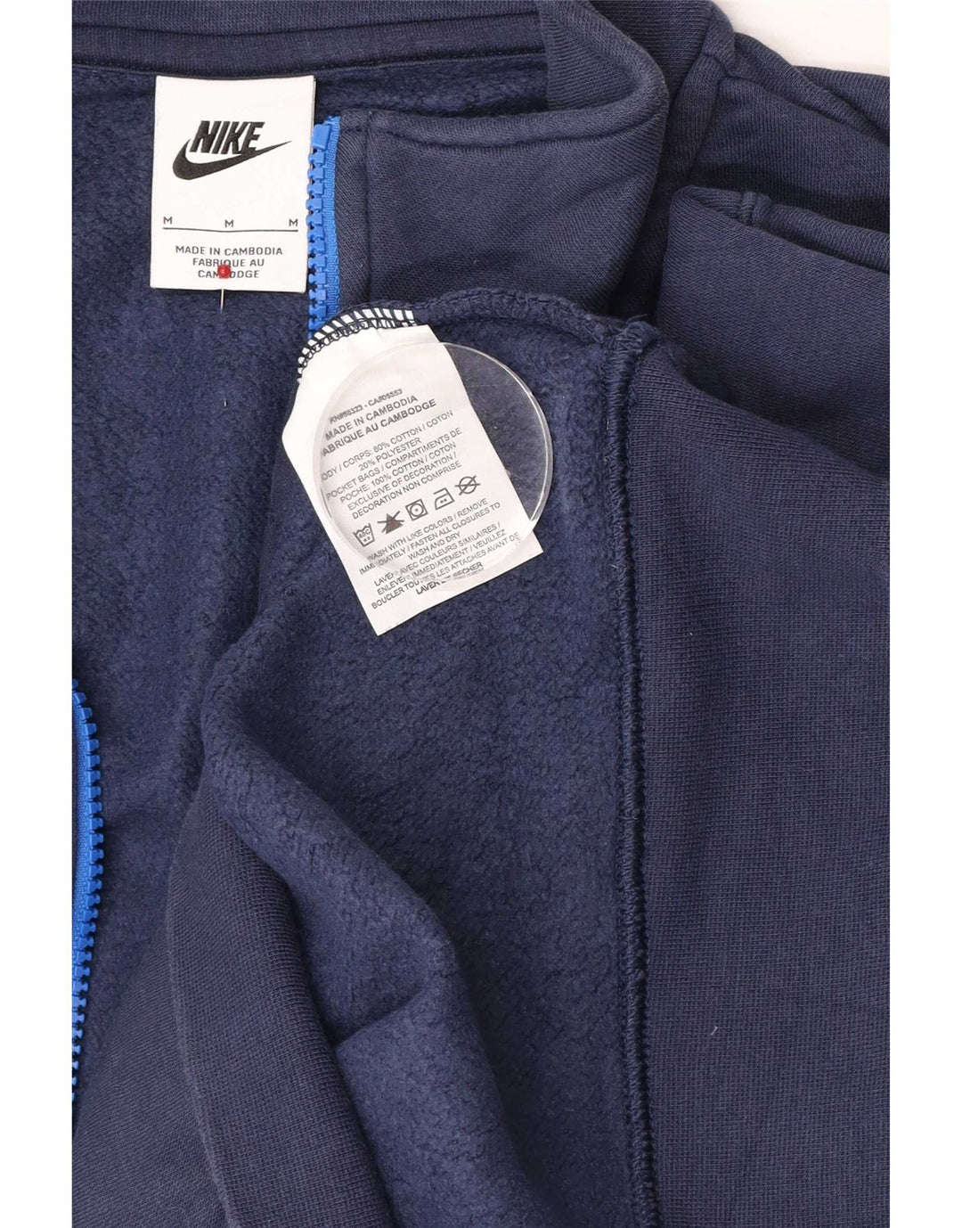Nike Sweat-shirt à col zippé en coton bleu marine moyen pour homme