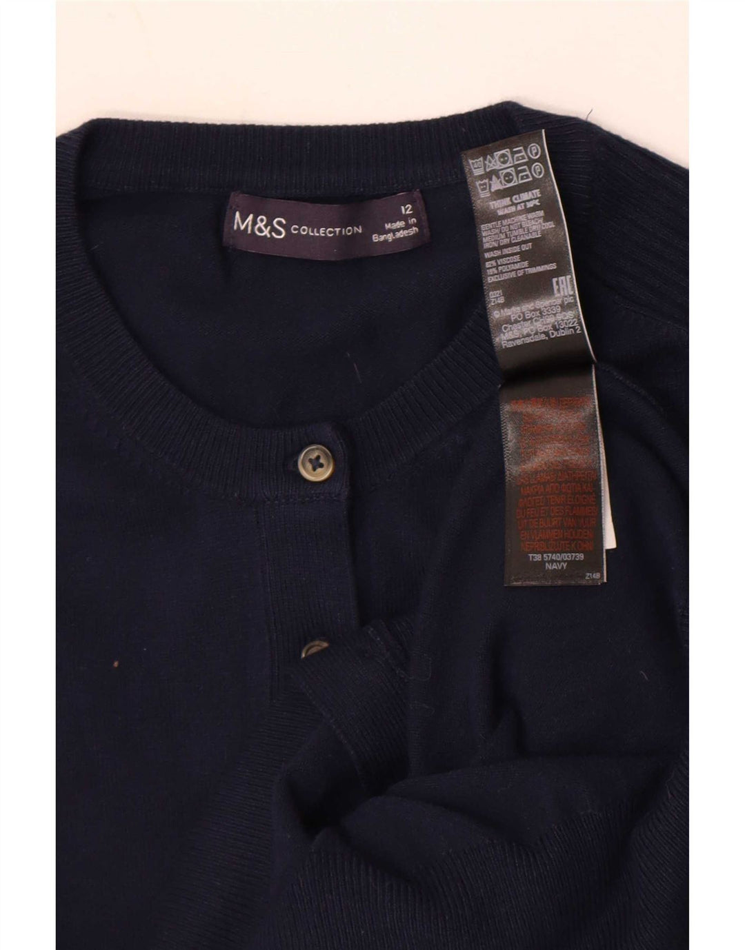 Marks & Spencer Cardigan pour femme en viscose bleu marine moyen UK 12