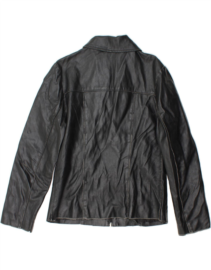 VINTAGE Womens Leather Jacket UK 14 Large Black Leather Vintage Vintage and Second-Hand Vintage from Messina Hembry 