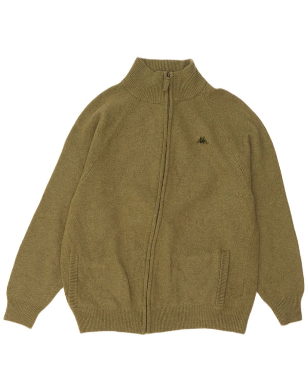 Kappa Cardigan Femme Pull UK 22 3XL Kaki Laine Vierge