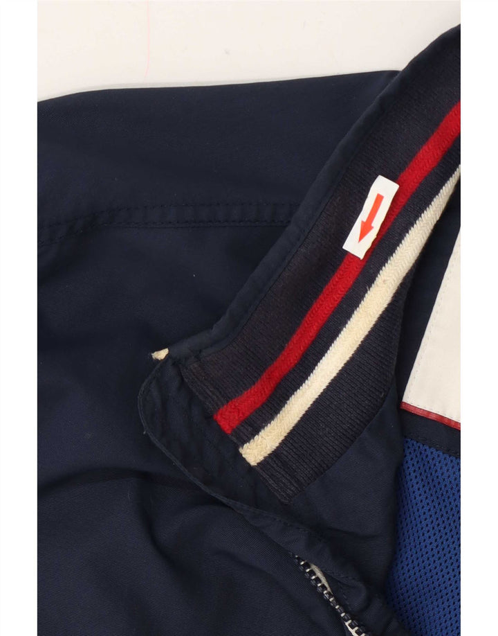 Tommy Hilfiger Veste Bomber Homme UK 38 Medium Bleu Marine Rayé Polyamide