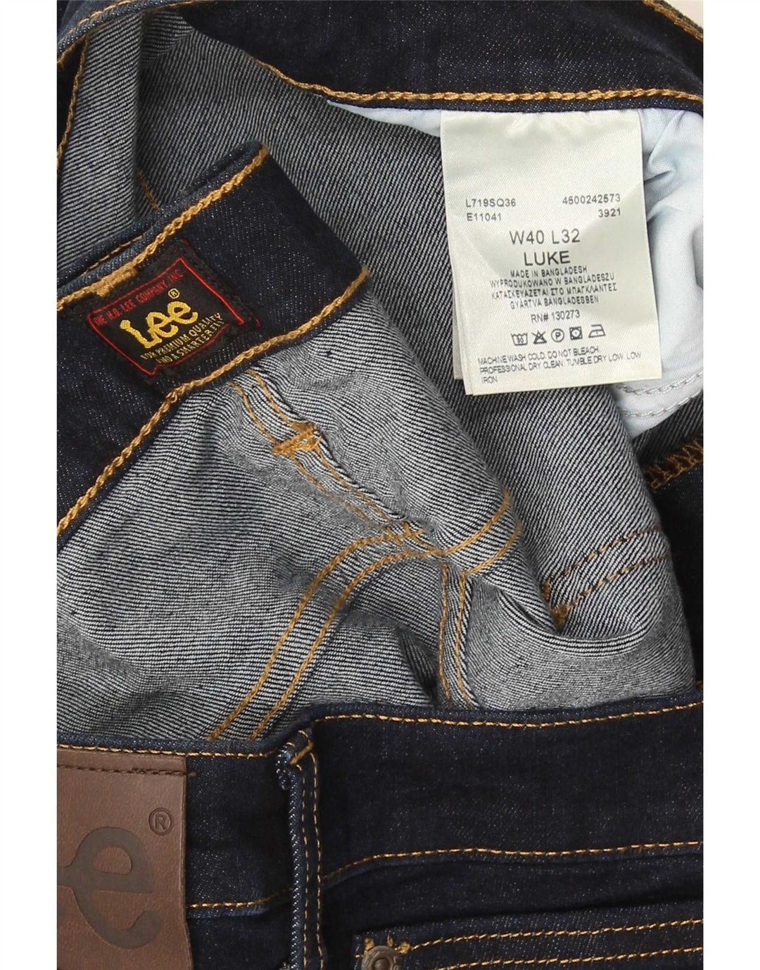 Lee Jean Slim Luke W40 L32 Homme Bleu Marine Coton