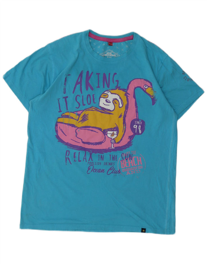 JOE BROWNS T-Shirt Graphique Homme Grand Bleu Coton