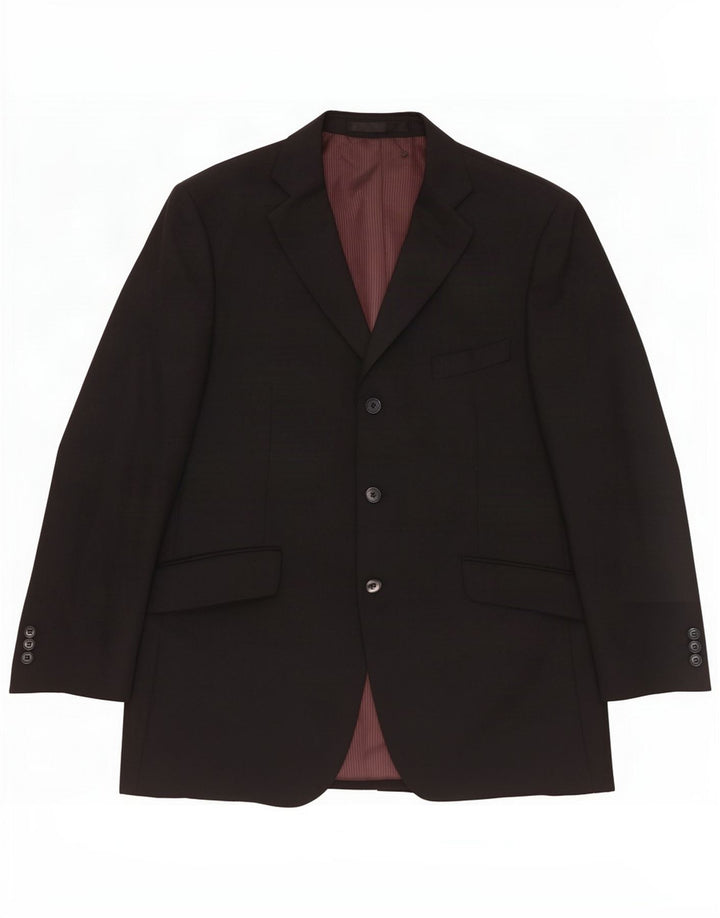 Marks & Spencer Veste blazer à 3 boutons pour homme UK 42 Large Bleu Marine Polyester