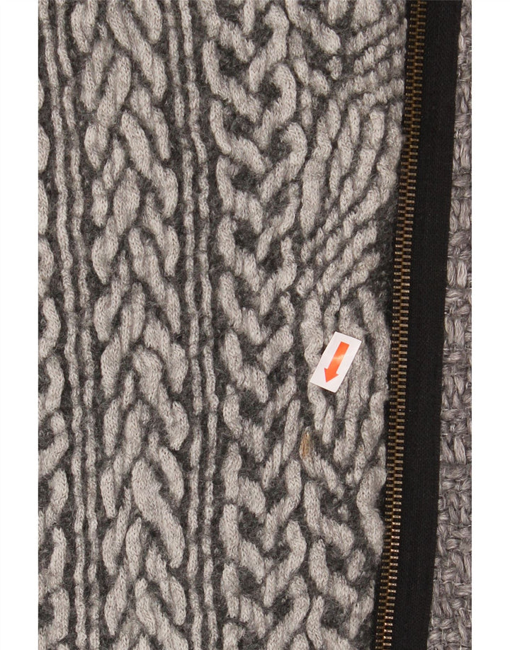 DESIGUAL Manteau à capuche graphique pour femme EU 40 Gris moyen à carreaux