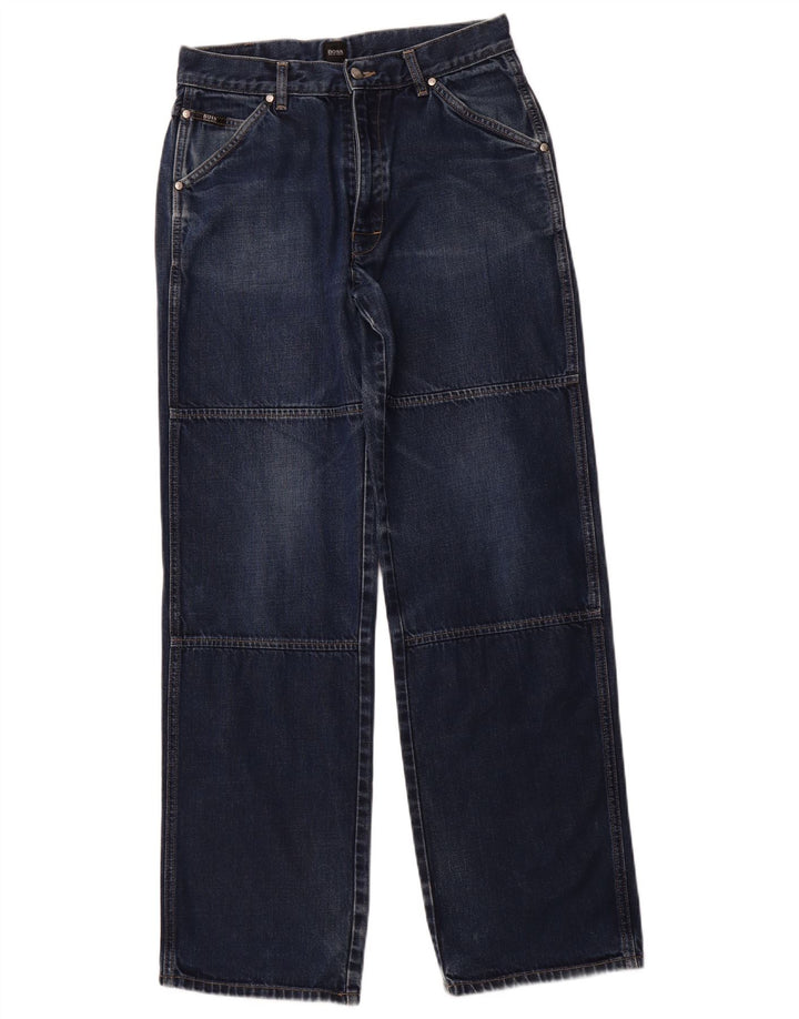 HUGO BOSS Jean droit W31 L34 Homme Bleu Marine Coton