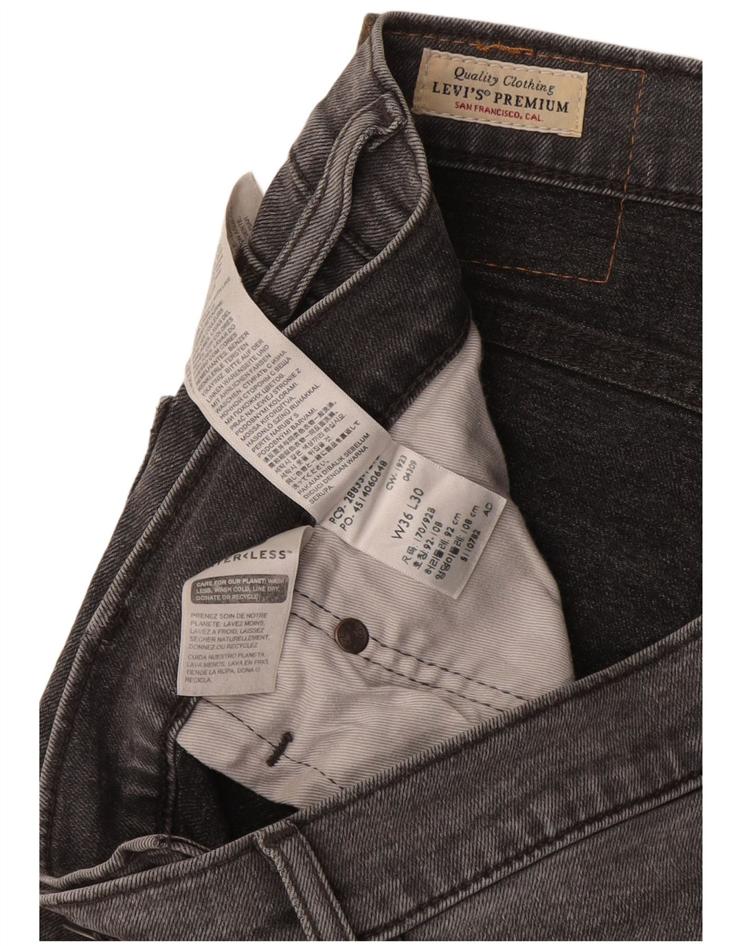 Levi's Jean Slim Tapered Homme W36 L30 Gris Coton