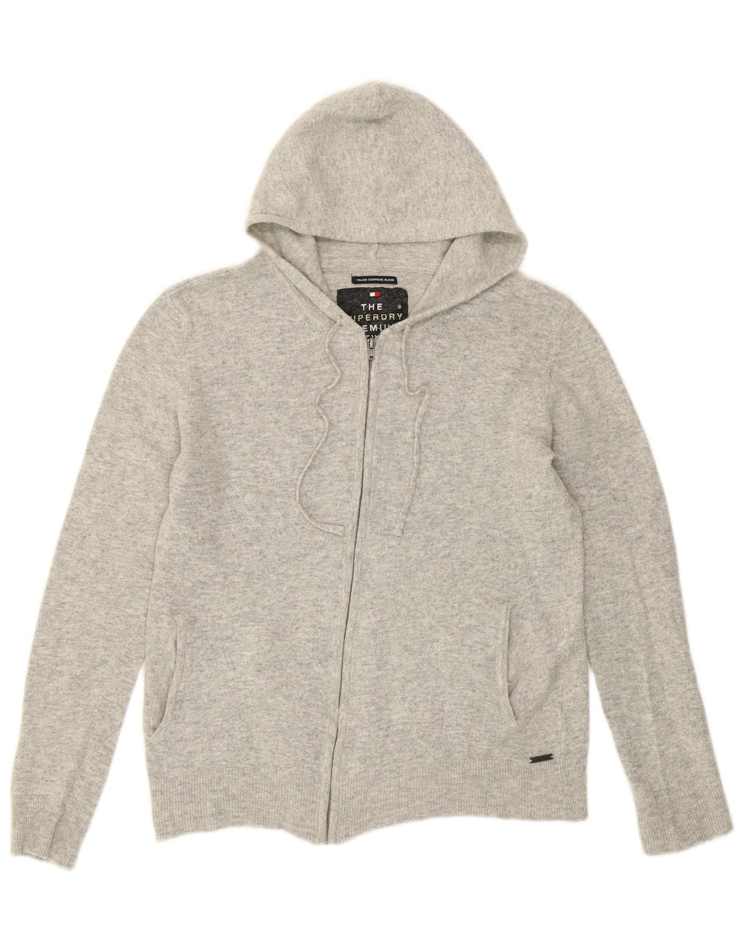 Superdry Cardigan à capuche pour femme UK 14 en laine gris moyen
