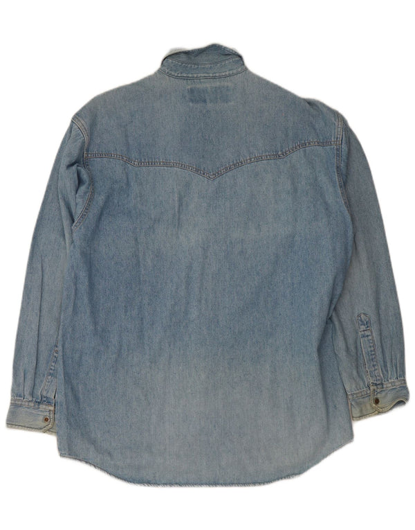 Chemise en jean vintage pour homme en coton bleu moyen