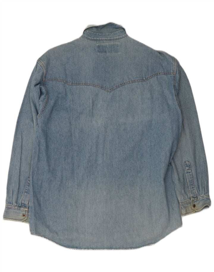 Chemise en jean vintage pour homme en coton bleu moyen