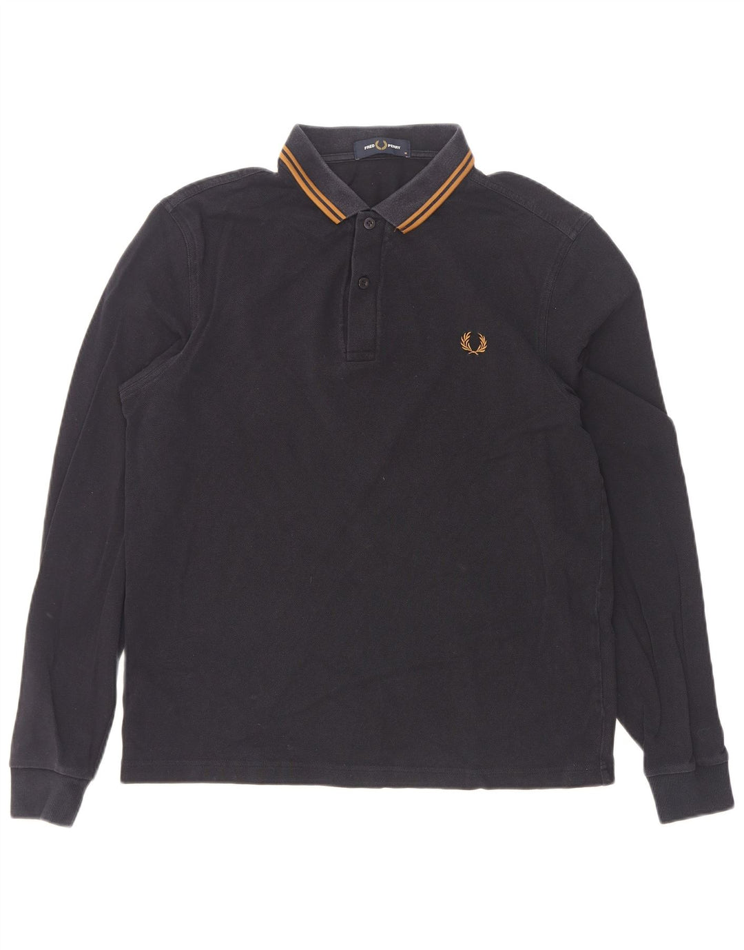 Fred Perry Polo à manches longues homme en coton rayé bleu marine moyen