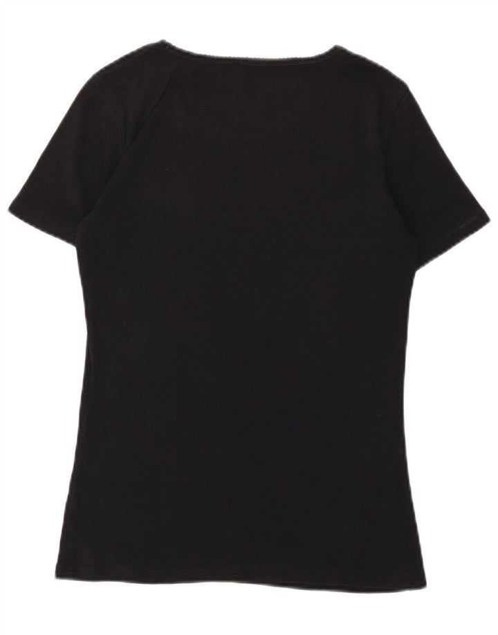 MAX & CO. T-shirt graphique pour femme UK 12, coton noir moyen