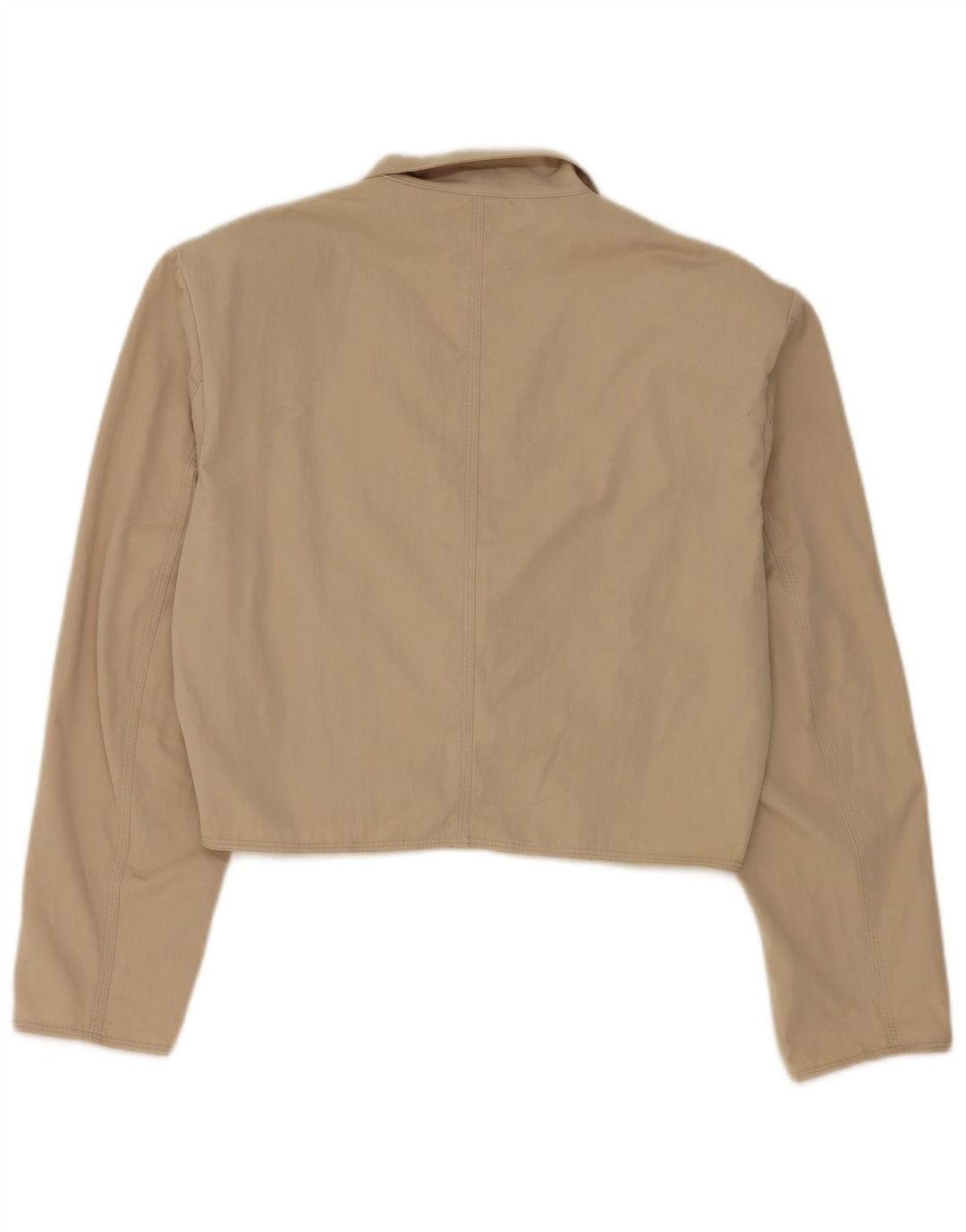 Stefanel Veste blazer courte à 2 boutons pour femme UK 16 Large Beige Polyester